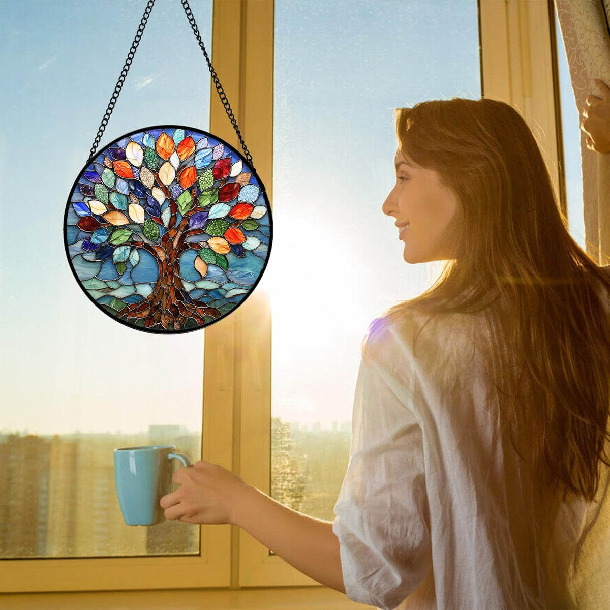 Tree of Life Glass Suncatcher — Tree of Color | 6.3 Inch