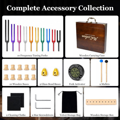 Solfeggio Tuning Fork Set — Spectrum of Sound | 10 Frequencies