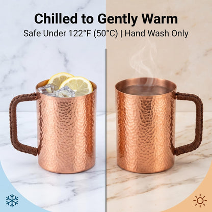 Copper Sipper Mug — Woven Pause | 26 oz