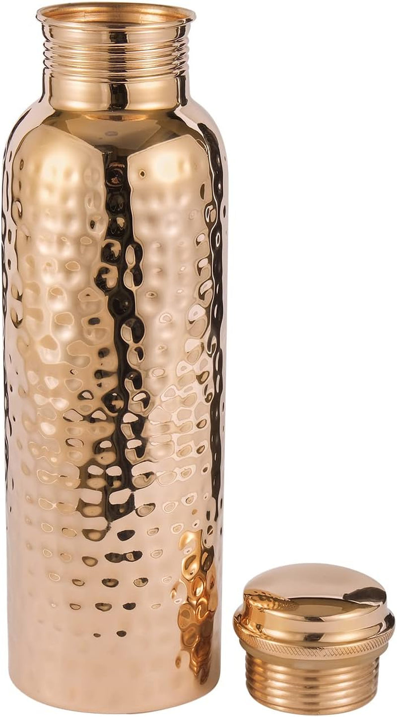 Copper Water Bottle & Jute Bag — Woven Journey | 34 oz