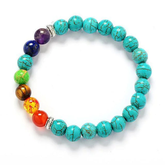 Unisex Chakra Pendant Necklace & Turquoise Energy Bracelet Set – Harness the Power of Balance & Healing