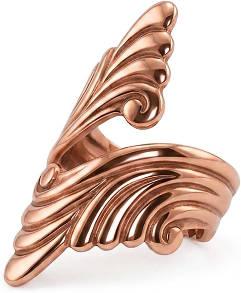 Copper Scroll Bypass Ring — Scroll Poetry | Adjustable