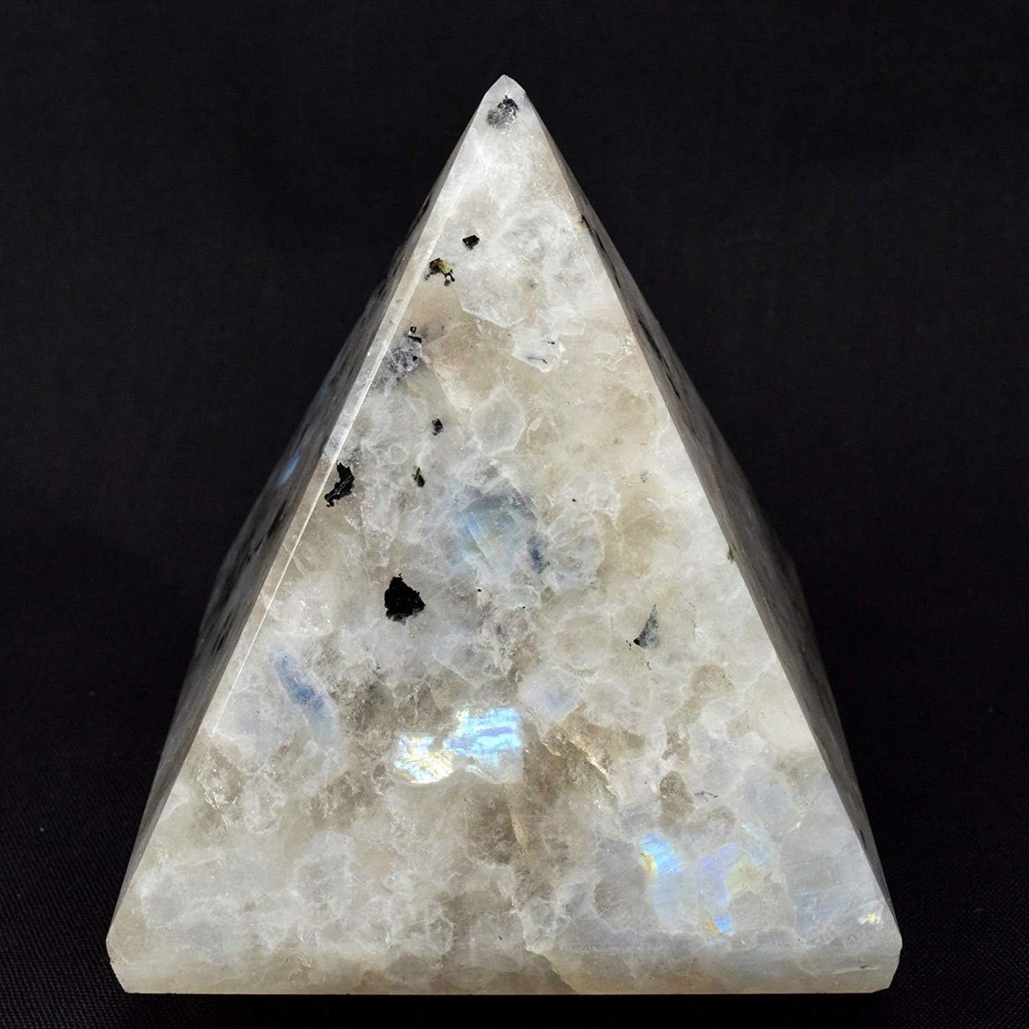 2-Inch Rainbow Moonstone Pyramid – Perfect for Pisces & Crown Chakra Alignment