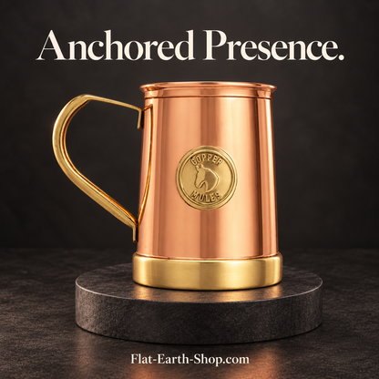 anchored presence copper drinkware in a dark studio scene