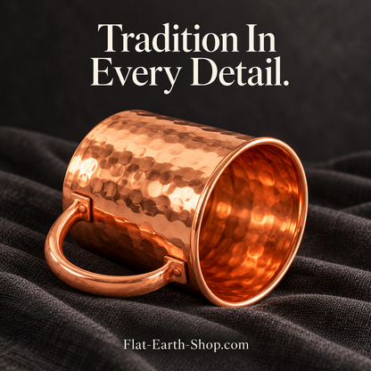 artisan glow copper drinkware in a dark studio scene