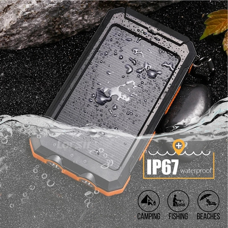 Solar Power Bank 80,000mAh – Ultra-High Capacity Portable Charger with LED Flashlight & Solar Charging