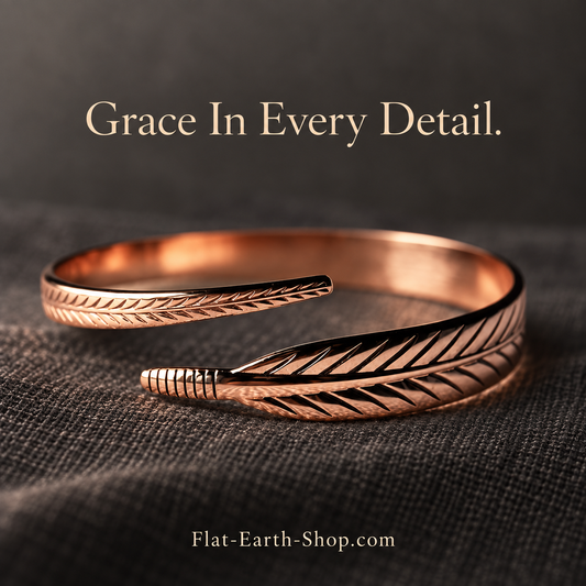 Pure Copper Feather Cuff Bracelet — Vintage Design