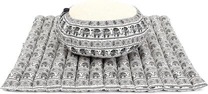 Meditation Cushion Set — Zafu & Roll-Up Zabuton with Kapok Fill