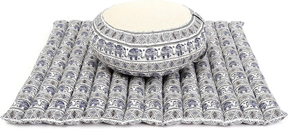 Meditation Cushion Set — Zafu & Roll-Up Zabuton with Kapok Fill