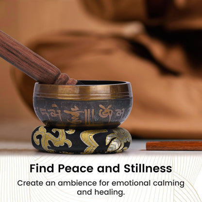 Tibetan Singing Bowl — Etched Echo | 3.3 Inch