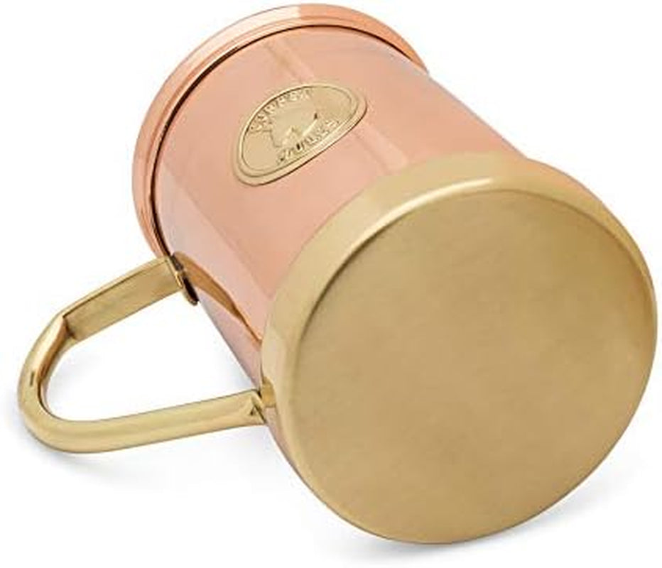 the Finest Handcrafted Copper Mug Unique Patented Design - Solid Brass Base and Handle - Holds 18Oz