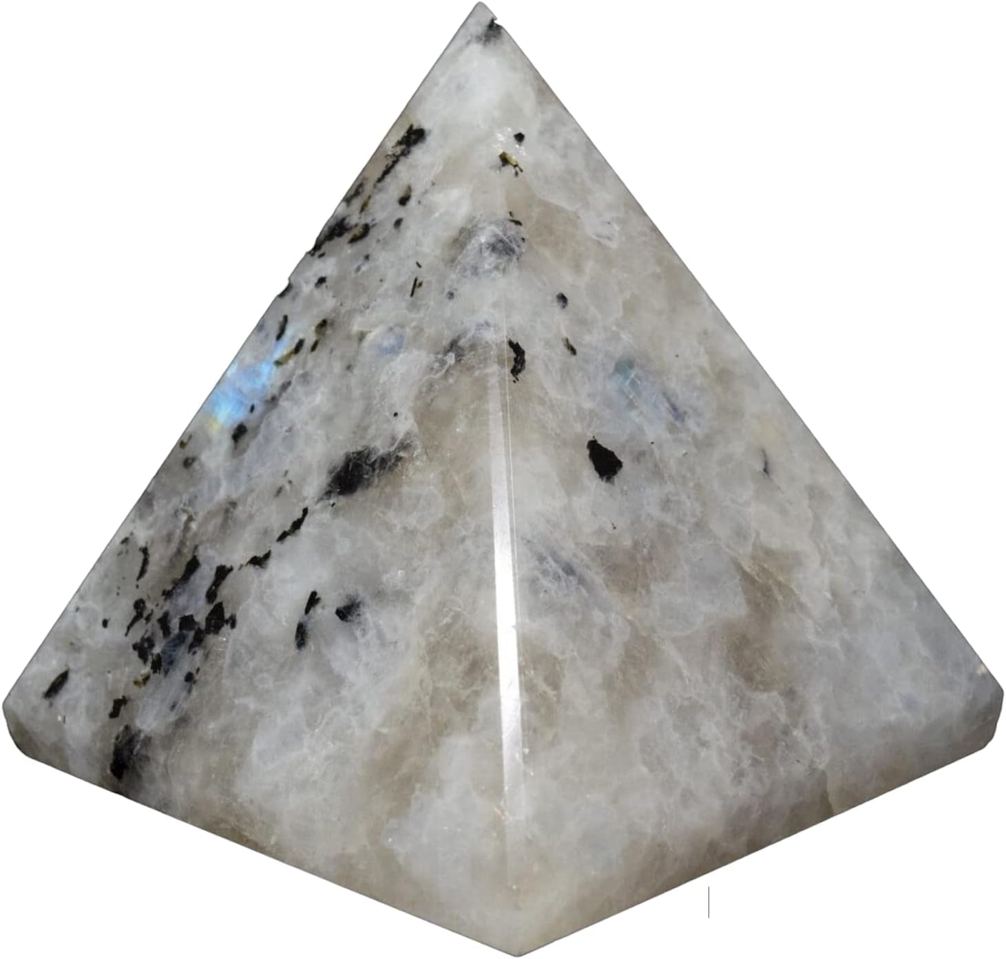 2-Inch Rainbow Moonstone Pyramid – Perfect for Pisces & Crown Chakra Alignment