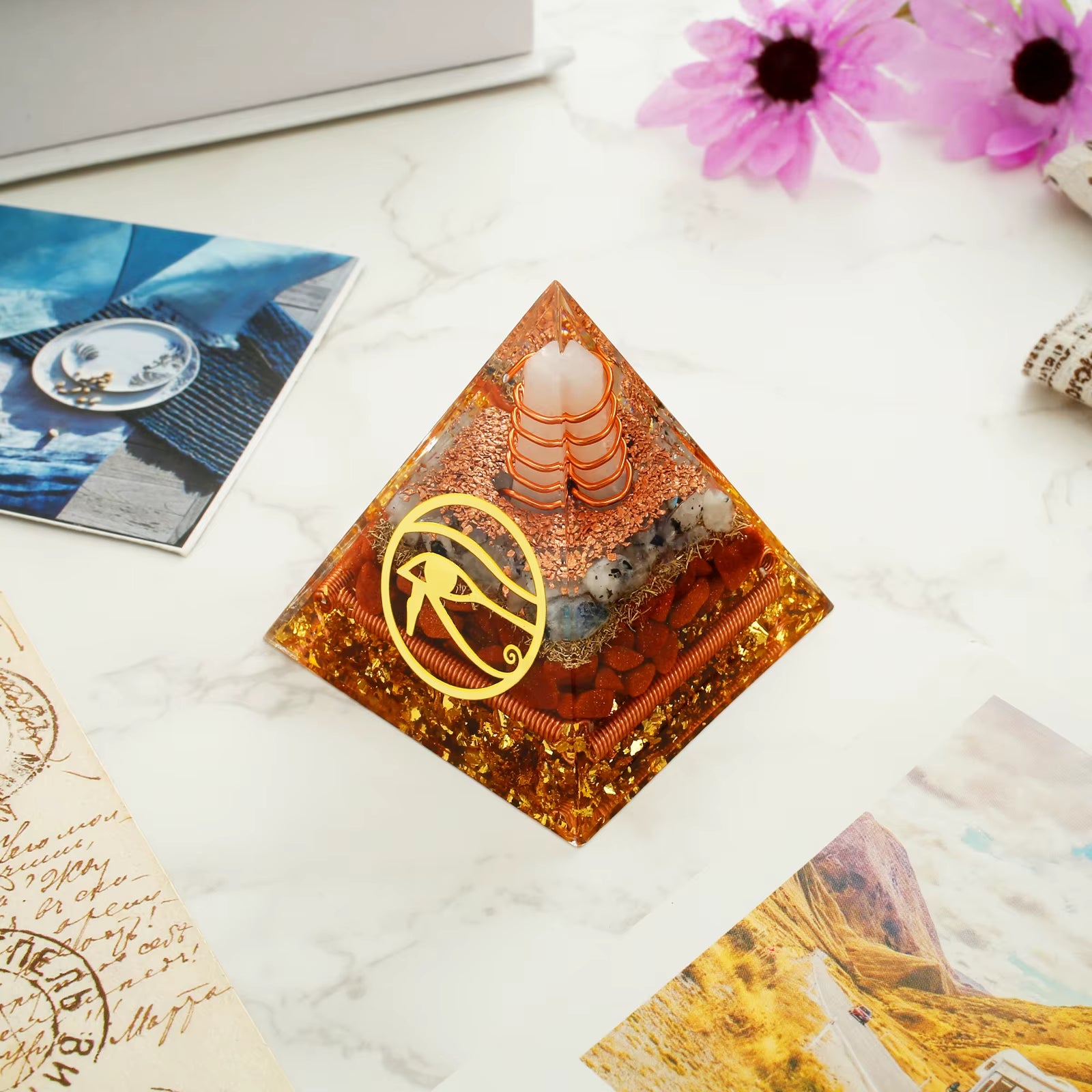 Crystal Reiki Energy Pyramid – Handmade for Balance, Healing & Spiritual Protection