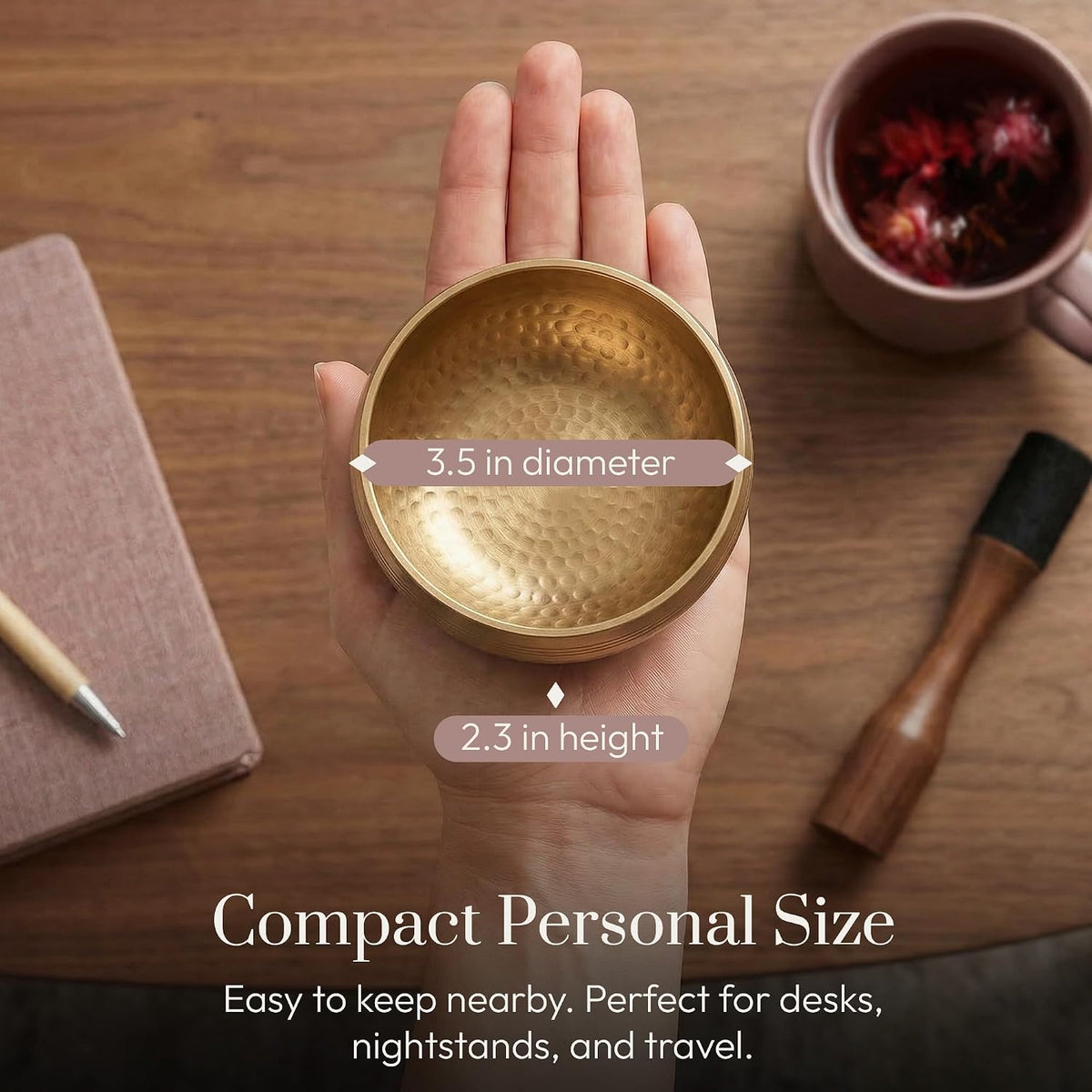 Hammered Singing Bowl — Bronze Echo | Beaten Bronze