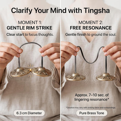 Singing Bowl & Tingsha Set — Copper Chime | 3.6 Inch