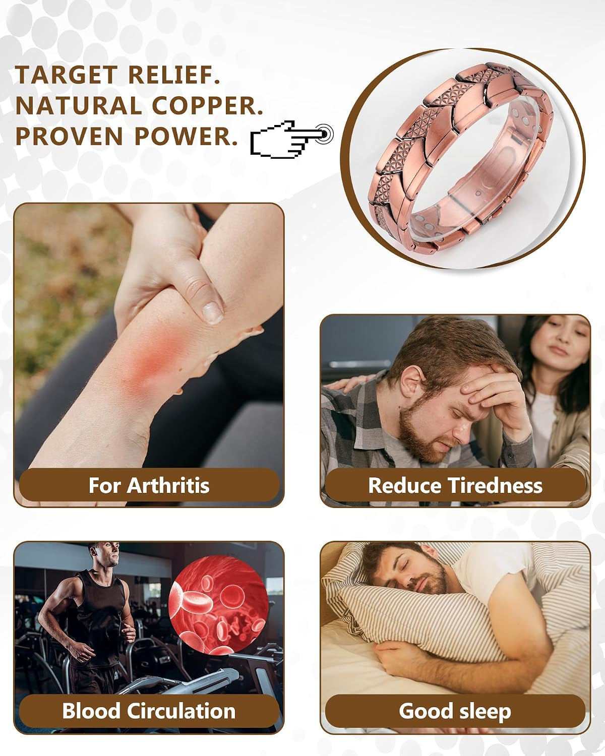 Copper Link Bracelet — Geometric Current | Dual Texture