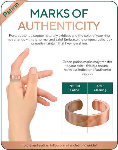 Pure Copper Adjustable Rings — Set of 2