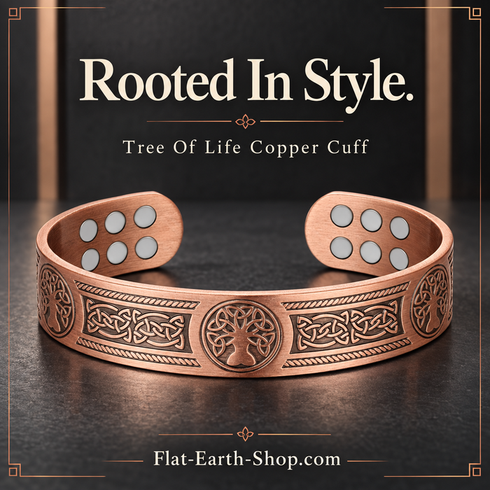 Copper Magnetic Cuff Bracelet — Tree of Life & Knot Designs