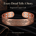 Copper Magnetic Cuff Bracelet — Tree of Life & Knot Designs