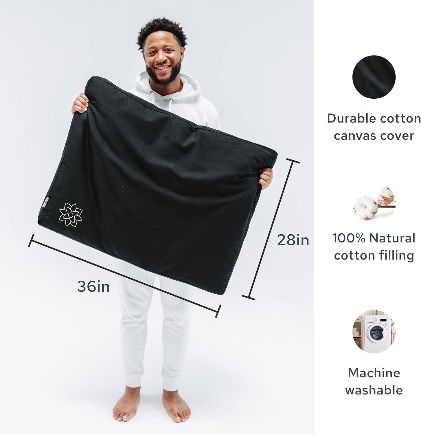 Mindful & Modern Zabuton Meditation Mat — Cotton-Filled Floor Cushion