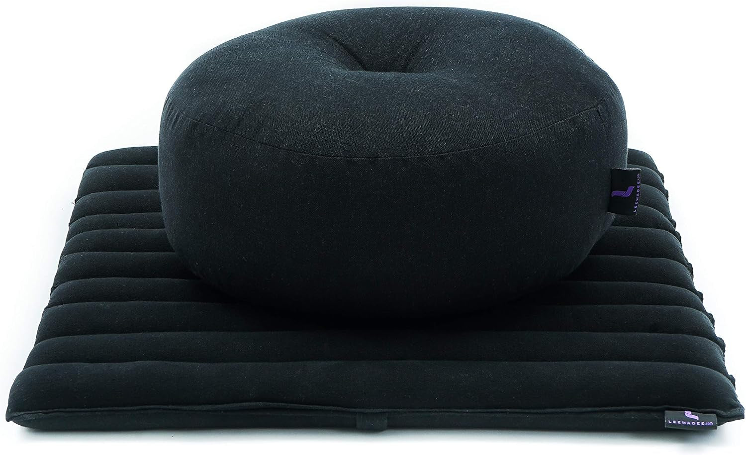 Compact Meditation Cushion Set — Small Zafu & Roll-Up Zabuton with Kapok Fill