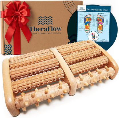 Wooden Foot Massage Roller — Grounded Comfort | Dual Foot
