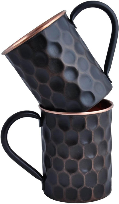 Black Copper Mug Set — Midnight Honeycomb | 2 × 20 oz