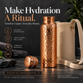 Pure Copper Water Bottle (34oz / 1000ml) with Canvas Carry Bag