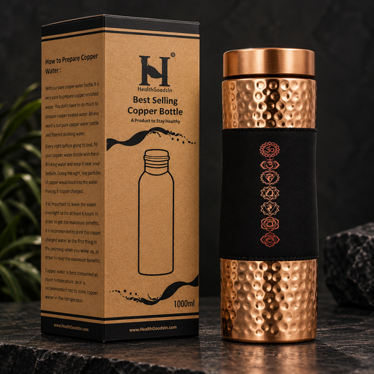 Copper Water Bottle — 34oz Wide Mouth — Choice of Designs