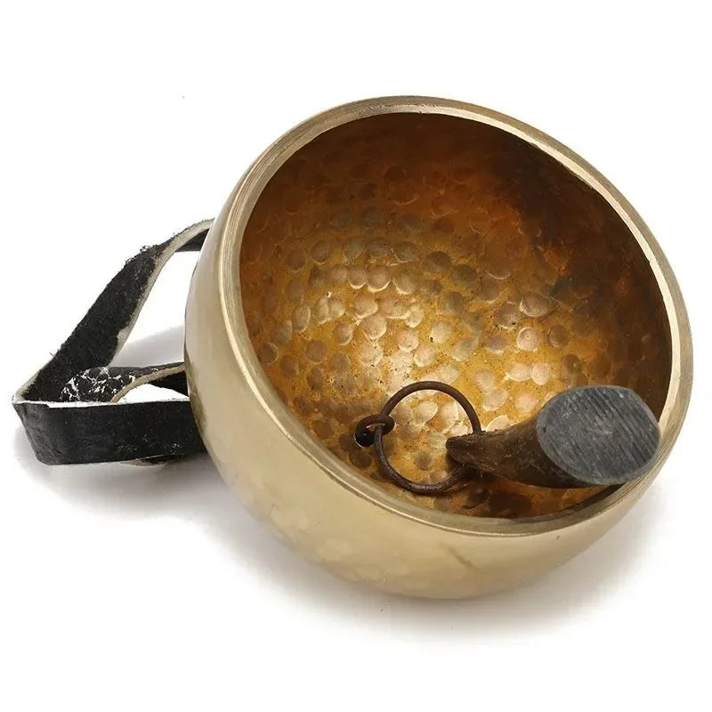 Handmade Brass Meditation Bell — Natural Horn & Copper Wind Chime for Sound Healing & Mindful Rituals
