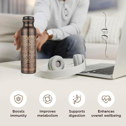 Copper Water Bottle — Antique Bloom | 32 oz