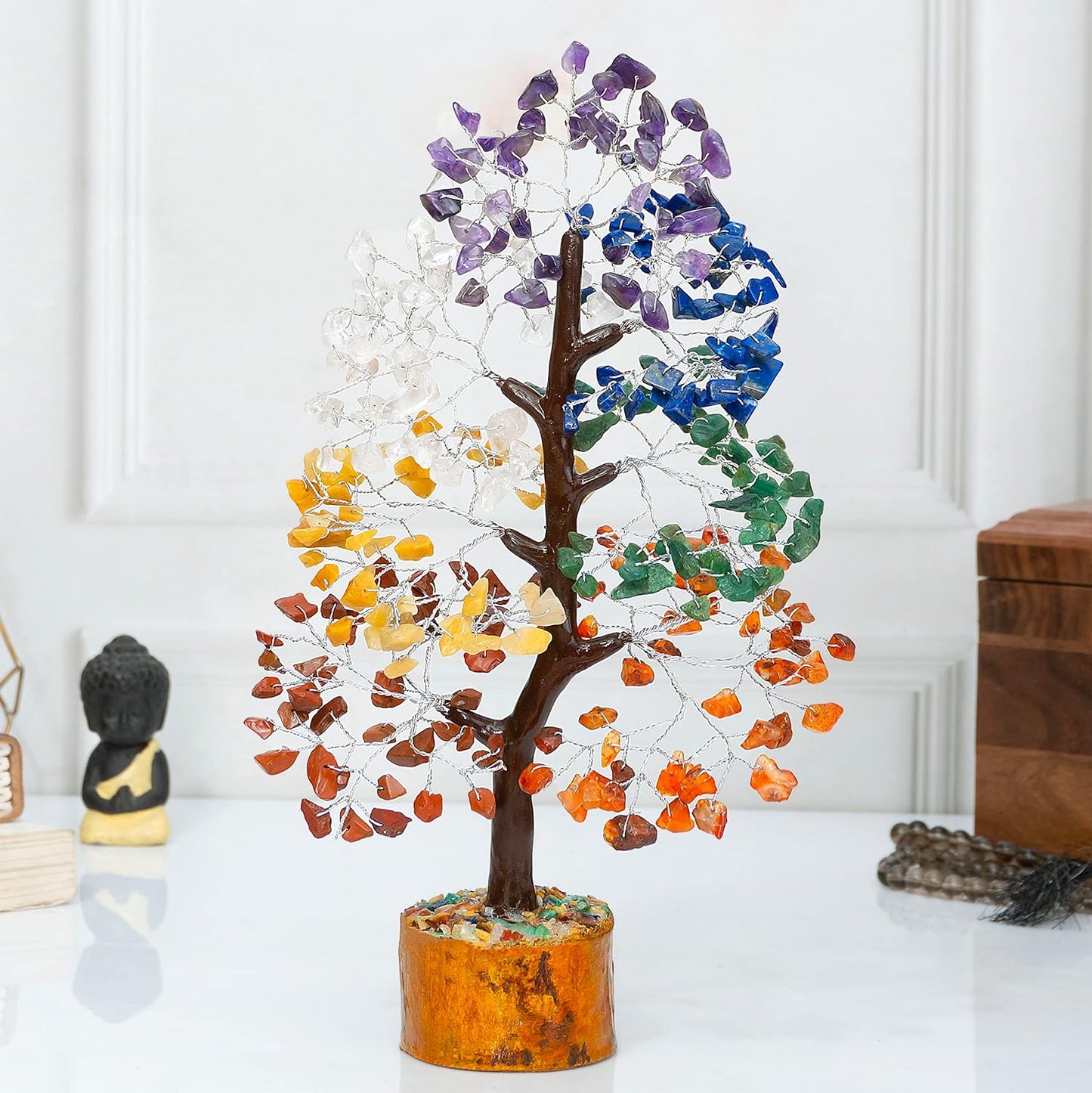 7 Chakra Gemstone Tree of Life: Feng Shui Crystal Bonsai for Wealth, Prosperity, and Spiritual Balance – Perfect for Home Décor & Gifts