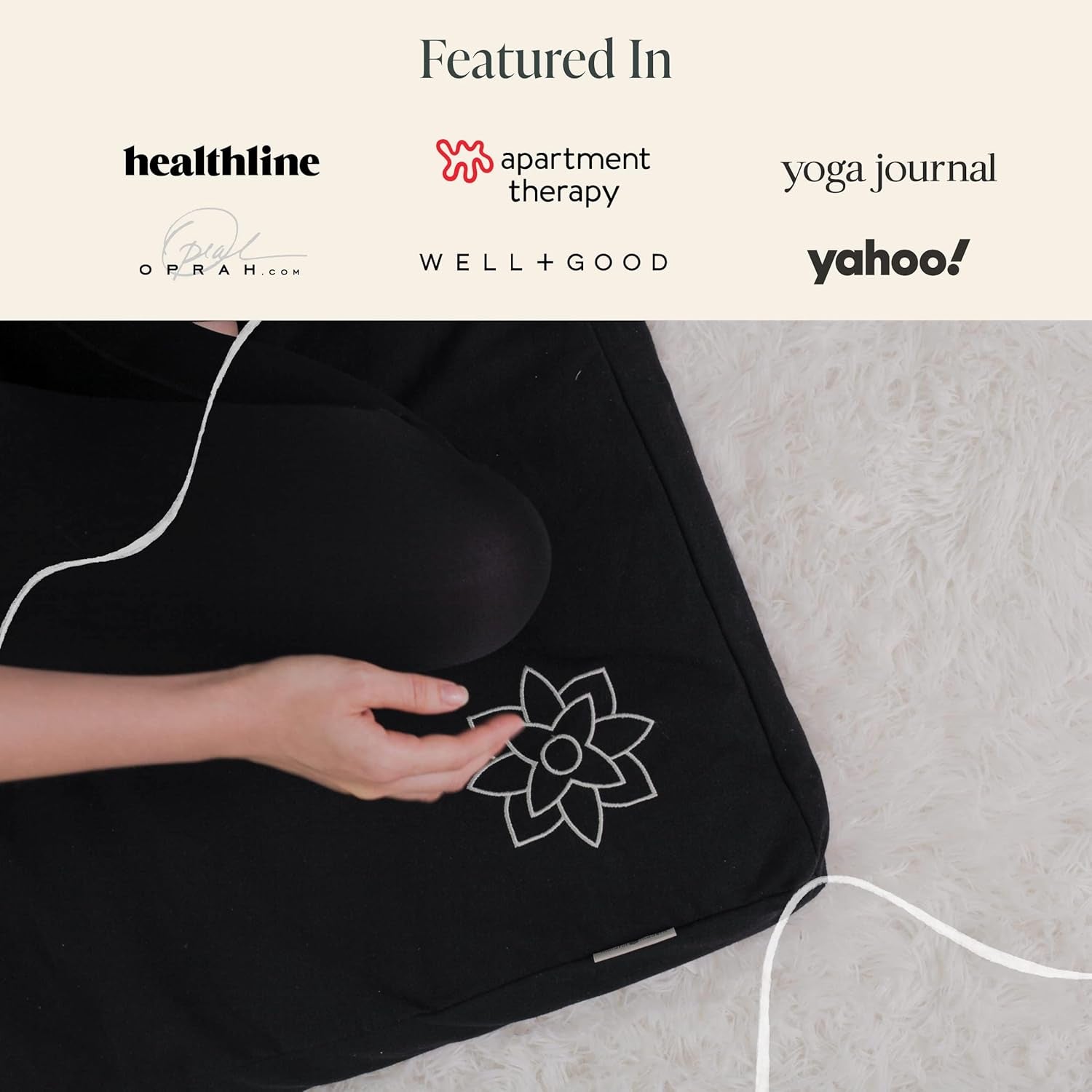 Mindful & Modern Zabuton Meditation Mat — Cotton-Filled Floor Cushion