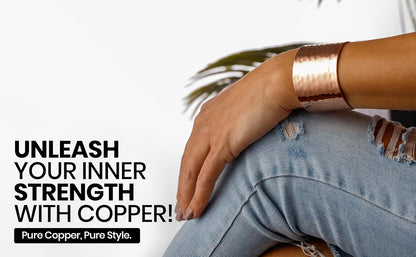 Hammered Turkish Copper Cuff Bracelet – 100% Pure