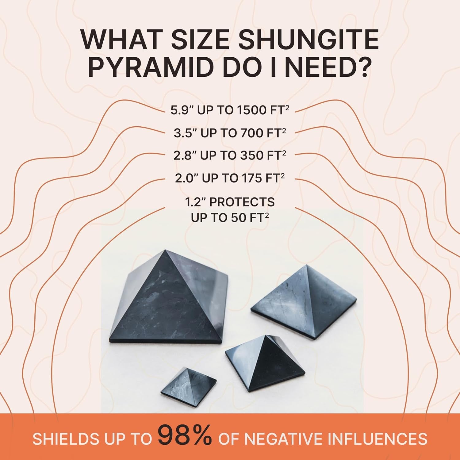 Shungite Protection Pyramid – 2" (5 cm)