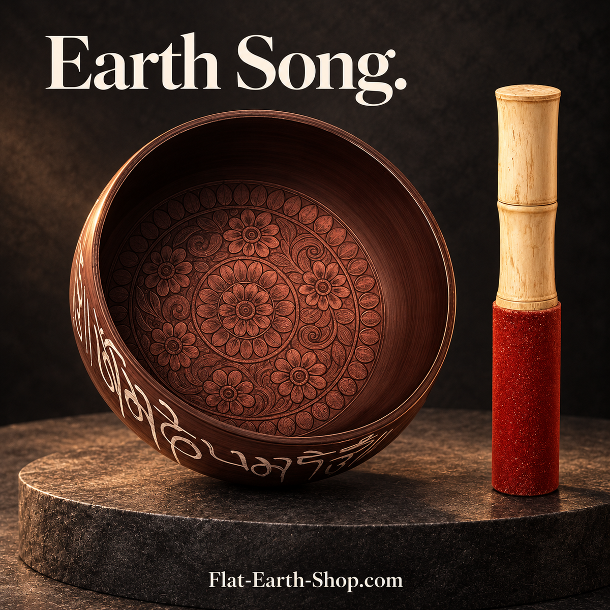 earth song singing bowl set in dark studio