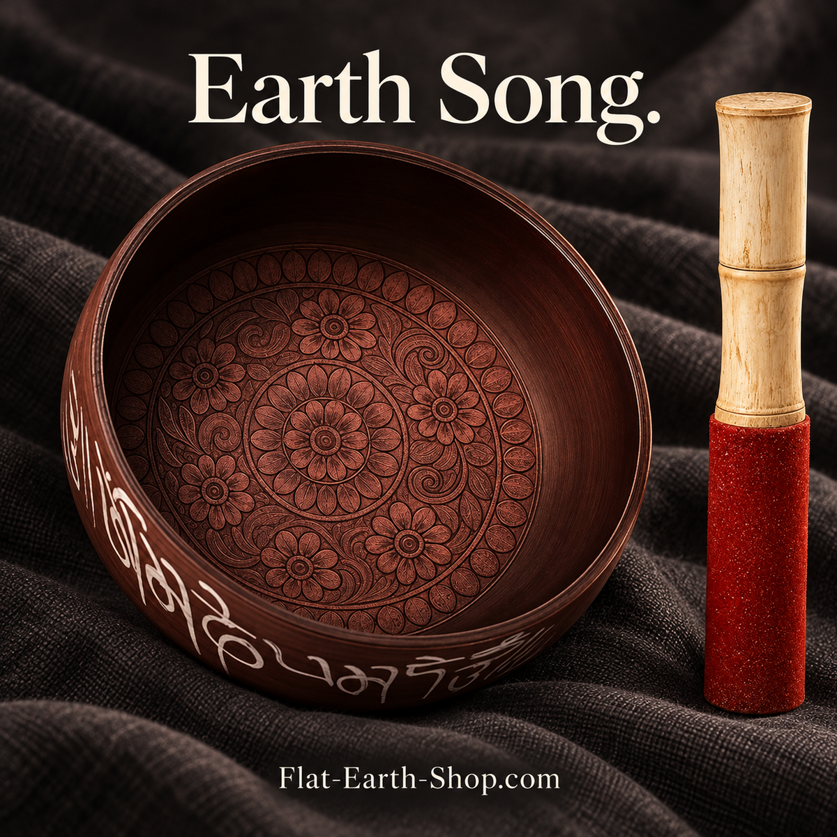 earth song singing bowl set in dark studio