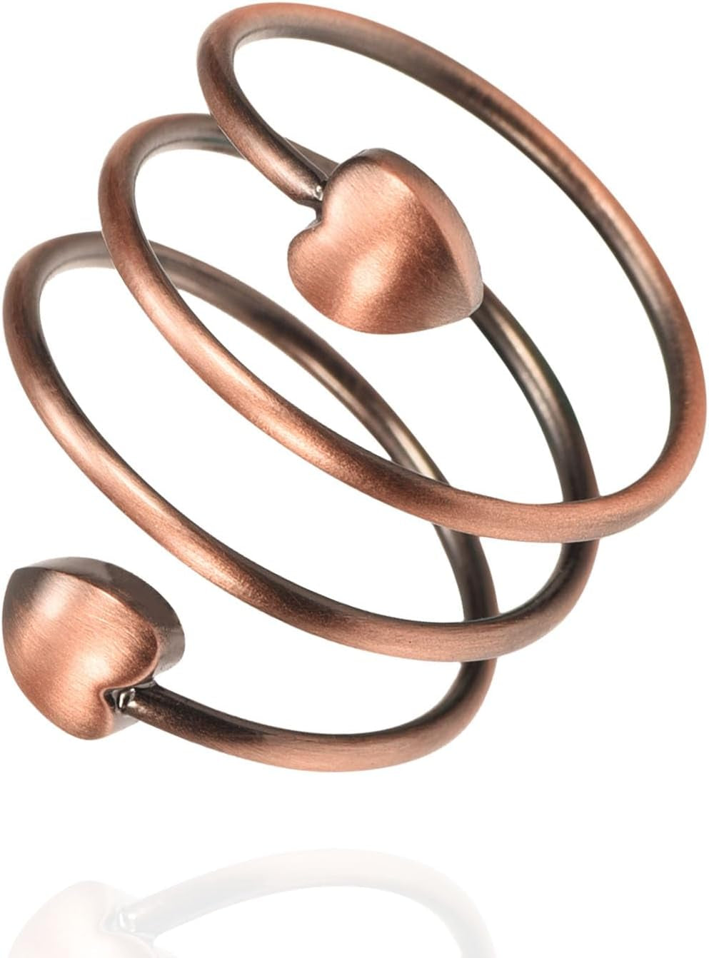 Copper Heart Spiral Ring — Heart Spiral | Adjustable