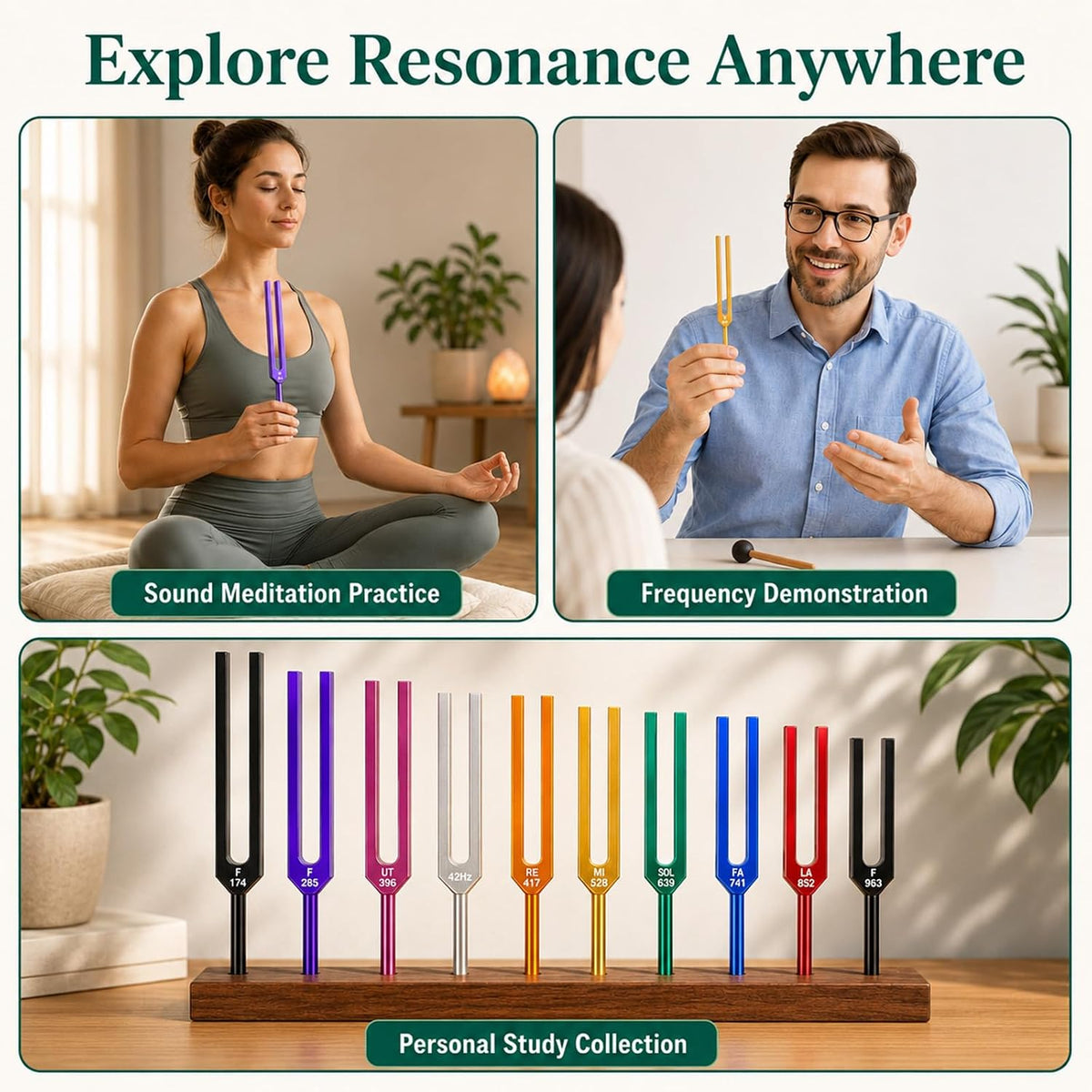 Solfeggio Tuning Fork Set — Spectrum of Sound | 10 Frequencies