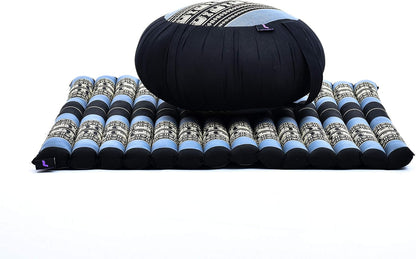 Meditation Cushion Set — Zafu & Roll-Up Zabuton with Kapok Fill