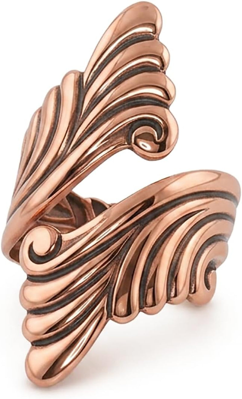 Copper Scroll Bypass Ring — Scroll Poetry | Adjustable
