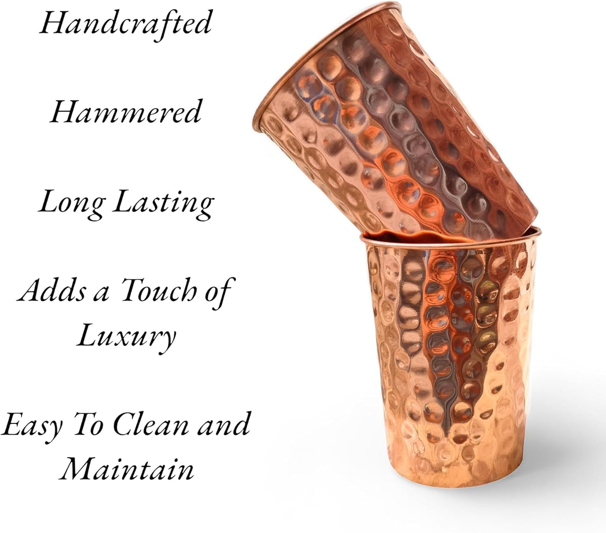 Hammered Copper Cup Set — Everyday Stillness | Set of 2
