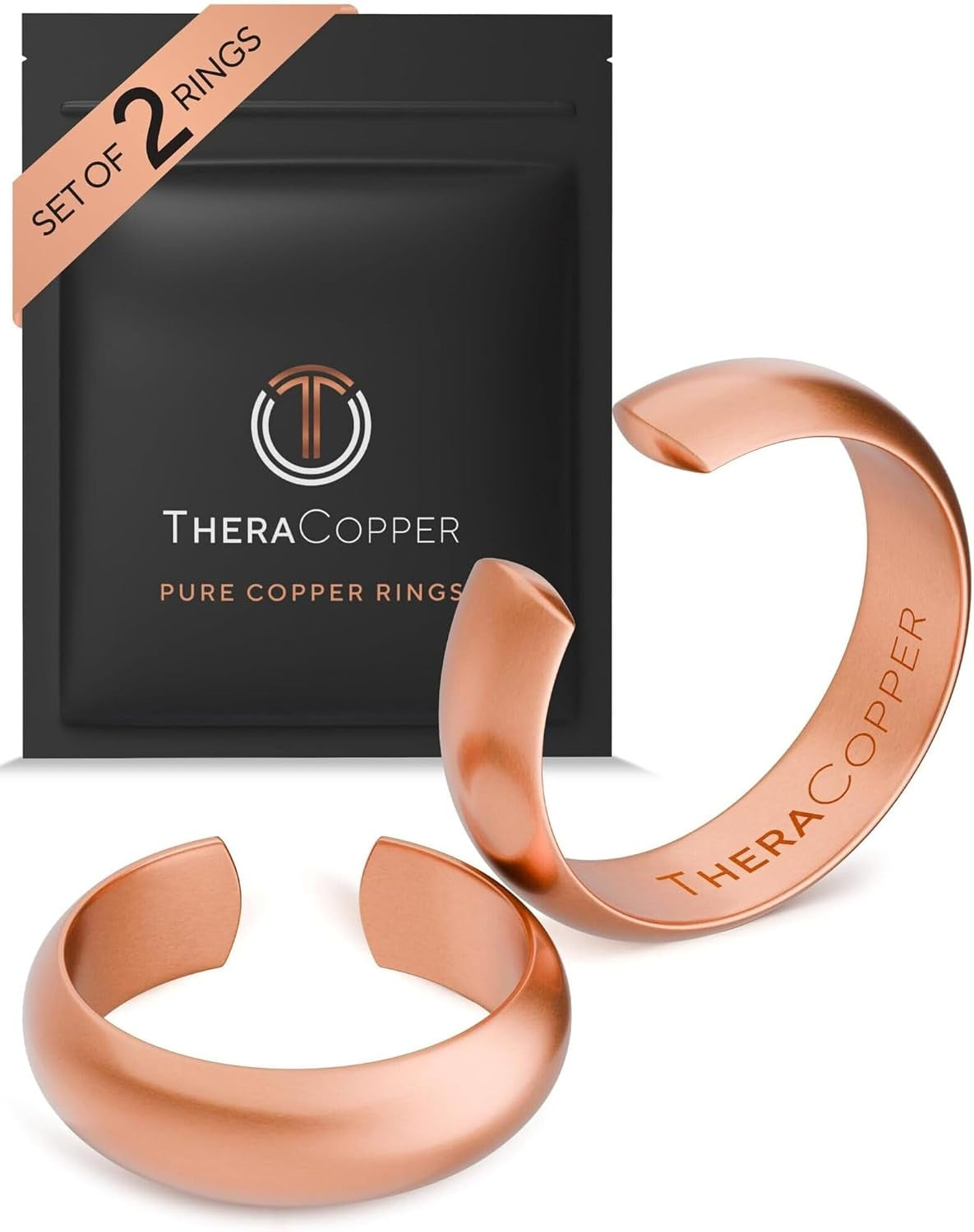 Pure Copper Adjustable Rings — Set of 2