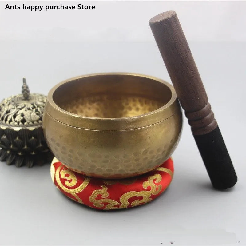 Handmade Nepalese Tibetan Singing Bowl - Copper Chime for Rituals and Music Therapy