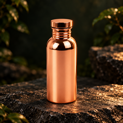 500 ml copper-tone bottle upright on dark stone