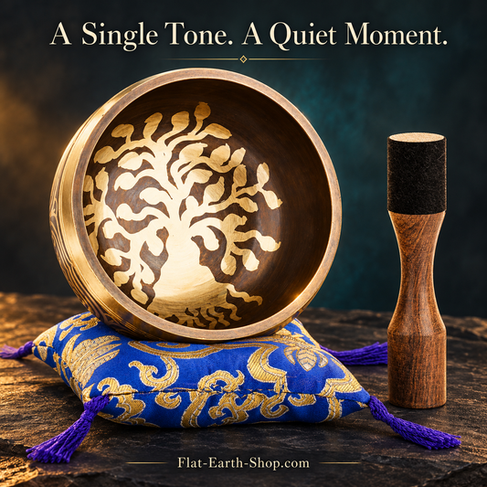 Handcrafted Tibetan Singing Bowl — 4.5" — dark studio product view