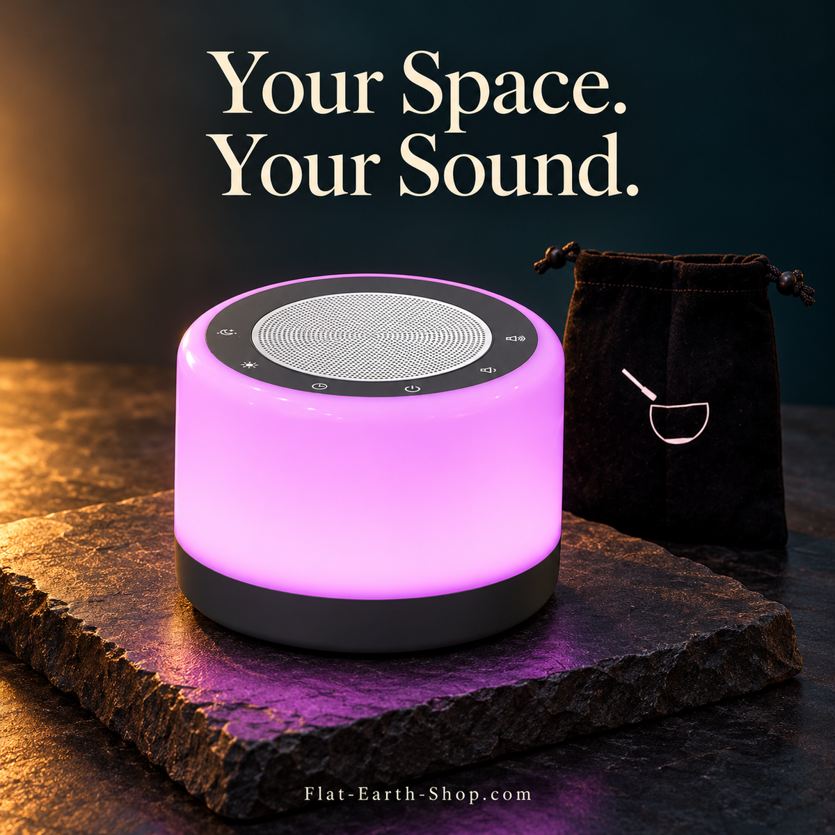 Electronic Singing Bowl — 8 Authentic Sounds with Light & Timer — complementary dark product view