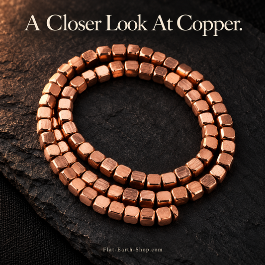 Copper-Plated Cube Beads — 3 mm — second view with a dark backdrop.