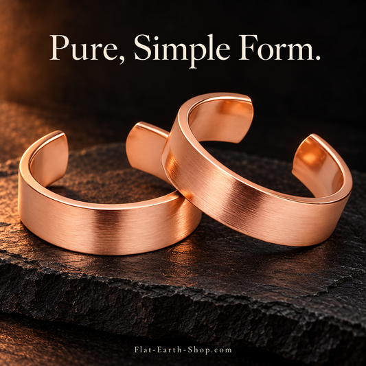 Pure Copper Tibetan-Style Rings — Set of 2 — hero view with a dark backdrop.