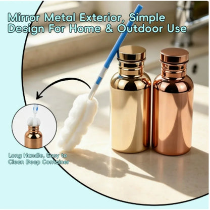 Embossed copper-tone water bottle — supplier detail photo 2
